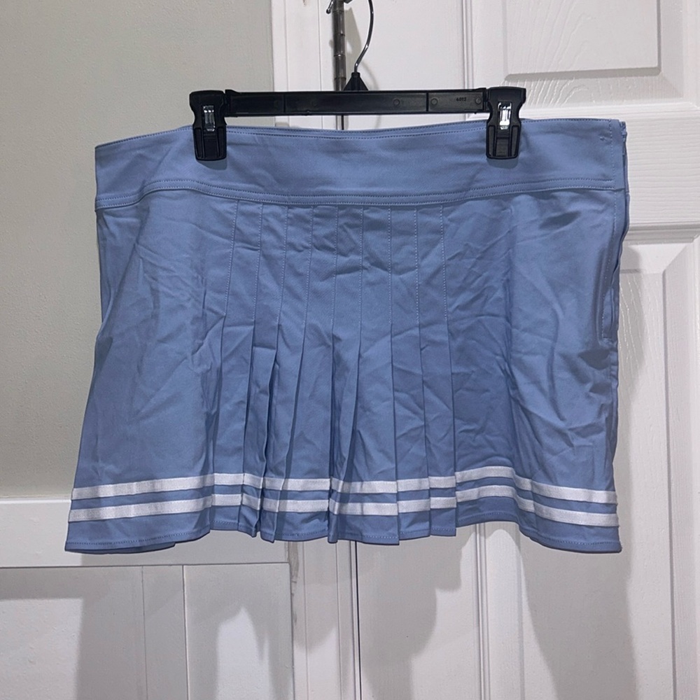 H&M Light Blue Pleated Front Tennis Skirt Size 16 NWT